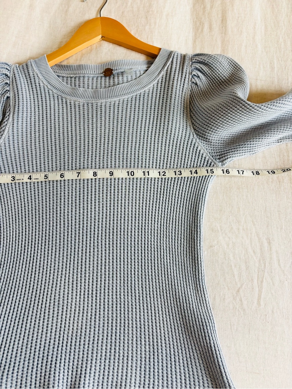 Free People FP One Wesley Thermal Top Long Sleeve Button Scoop Neck Blouse S - Picture 6 of 7